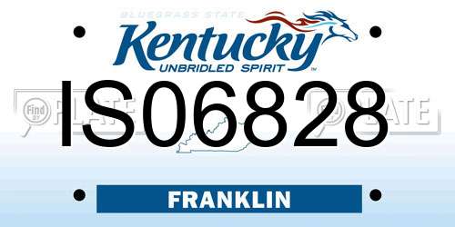 IS06828 Kentucky License Plate