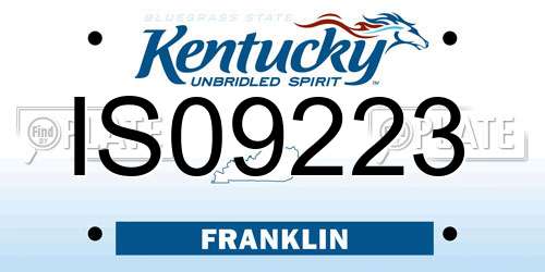 IS09223 Kentucky License Plate