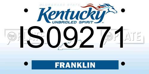 IS09271 Kentucky License Plate