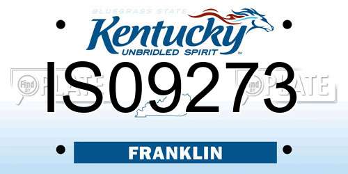 IS09273 Kentucky License Plate