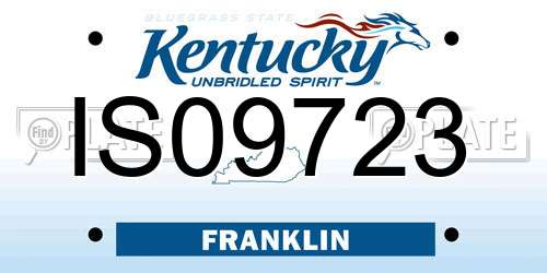 IS09723 Kentucky License Plate