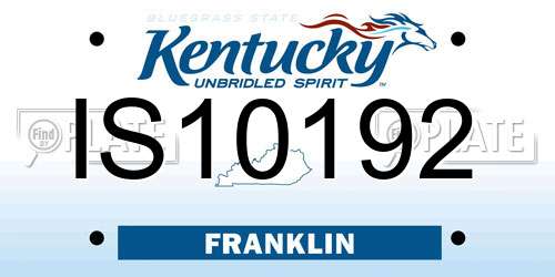 IS10192 Kentucky License Plate