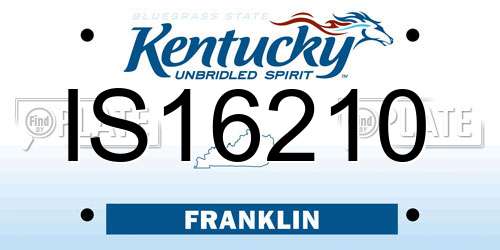 IS16210 Kentucky License Plate