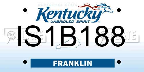 IS1B188 Kentucky License Plate