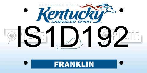 IS1D192 Kentucky License Plate