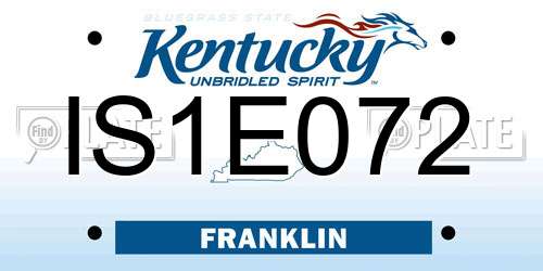 IS1E072 Kentucky License Plate