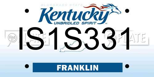 IS1S331 Kentucky License Plate