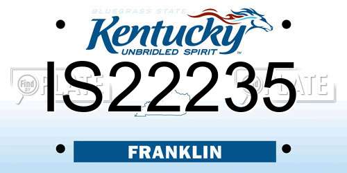 IS22235 Kentucky License Plate