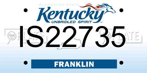 IS22735 Kentucky License Plate
