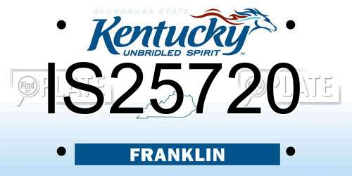 IS25720 Kentucky License Plate