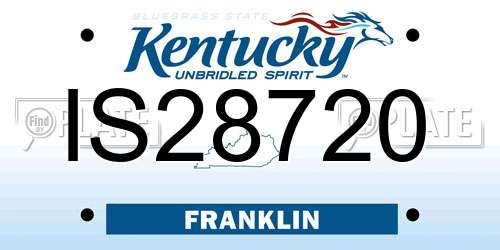 IS28720 Kentucky License Plate