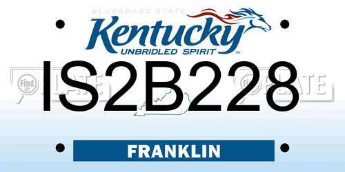 IS2B228 Kentucky License Plate