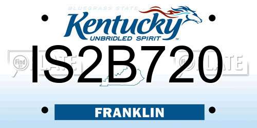 IS2B720 Kentucky License Plate