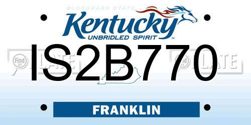 IS2B770 Kentucky License Plate