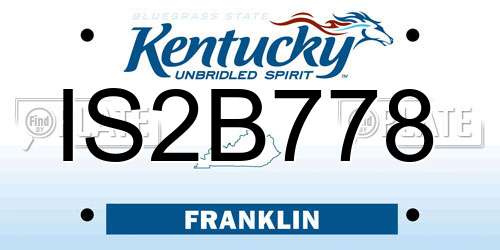 IS2B778 Kentucky License Plate