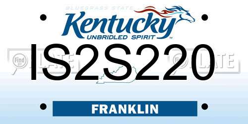 IS2S220 Kentucky License Plate