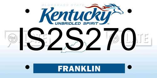 IS2S270 Kentucky License Plate