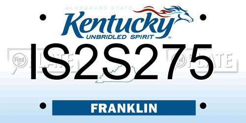 IS2S275 Kentucky License Plate