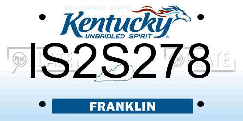 IS2S278 Kentucky License Plate