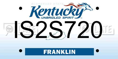IS2S720 Kentucky License Plate