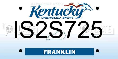IS2S725 Kentucky License Plate