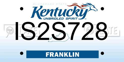 IS2S728 Kentucky License Plate