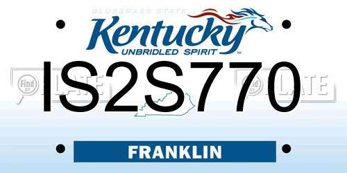 IS2S770 Kentucky License Plate