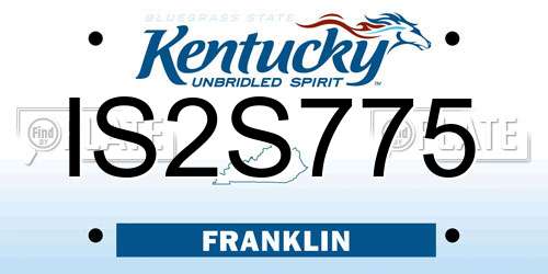 IS2S775 Kentucky License Plate