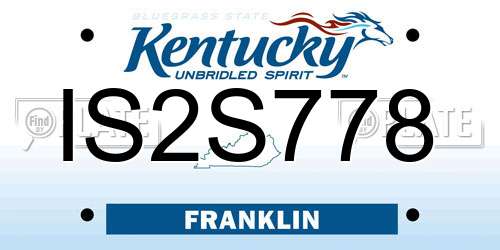 IS2S778 Kentucky License Plate