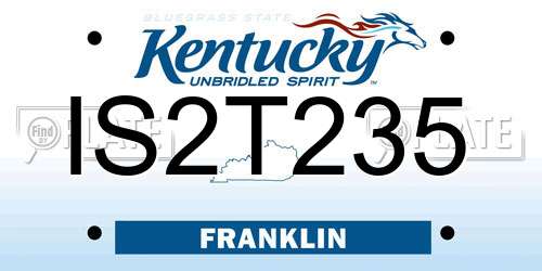 IS2T235 Kentucky License Plate