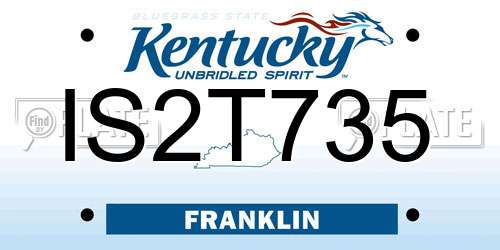 IS2T735 Kentucky License Plate