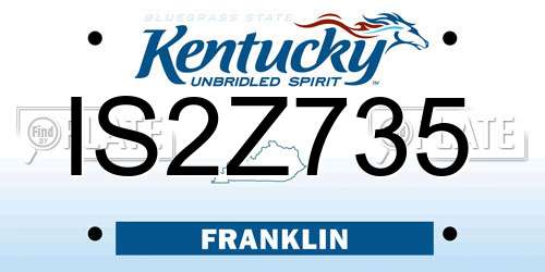 IS2Z735 Kentucky License Plate