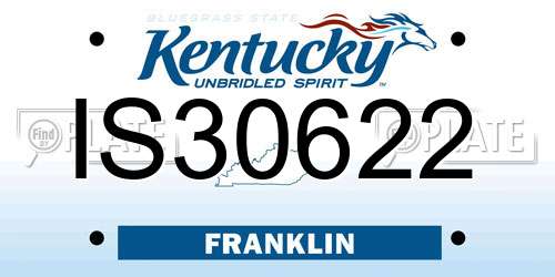 IS30622 Kentucky License Plate