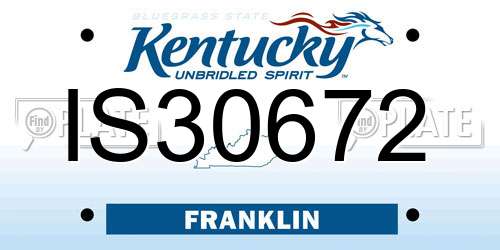 IS30672 Kentucky License Plate