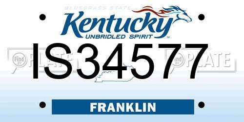 IS34577 Kentucky License Plate
