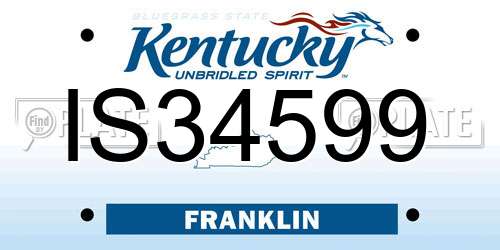 IS34599 Kentucky License Plate