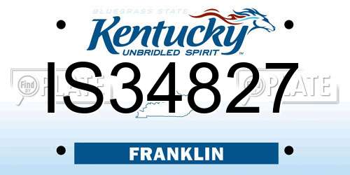 IS34827 Kentucky License Plate
