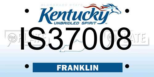 IS37008 Kentucky License Plate