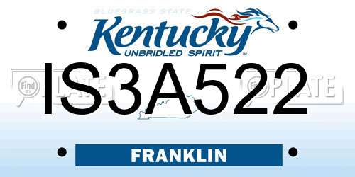 IS3A522 Kentucky License Plate