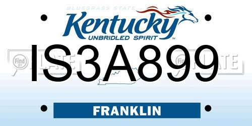 IS3A899 Kentucky License Plate