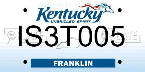 IS3T005 Kentucky License Plate