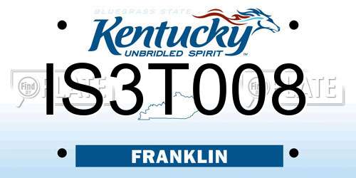 IS3T008 Kentucky License Plate