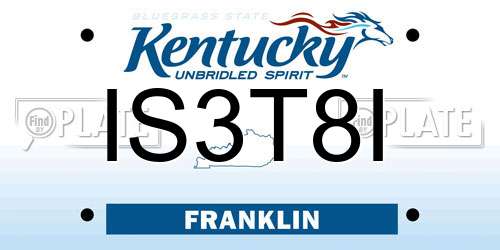 IS3T8I Kentucky License Plate