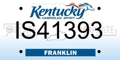 IS41393 Kentucky License Plate