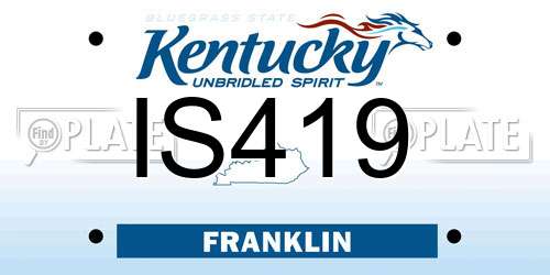 IS419 Kentucky License Plate