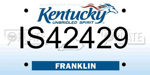 IS42429 Kentucky License Plate