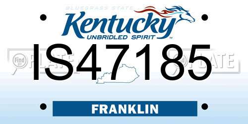 IS47185 Kentucky License Plate