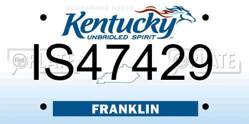 IS47429 Kentucky License Plate