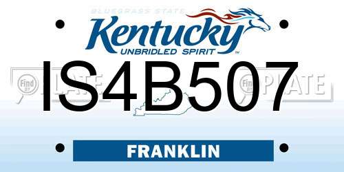 IS4B507 Kentucky License Plate