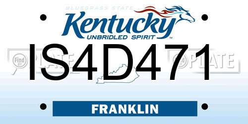 IS4D471 Kentucky License Plate